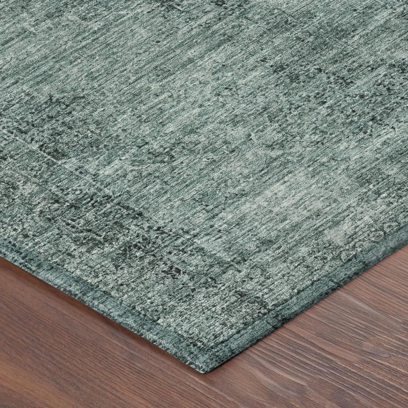 10' X 14' Teal Blue And Gray Oriental Washable Indoor Outdoor Area Rug Homeroots Outdoor