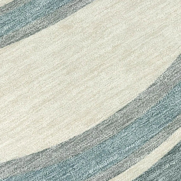 10' X 14' Teal Blue And Ivory Abstract Washable Indoor Outdoor Area Rug Homeroots Outdoor