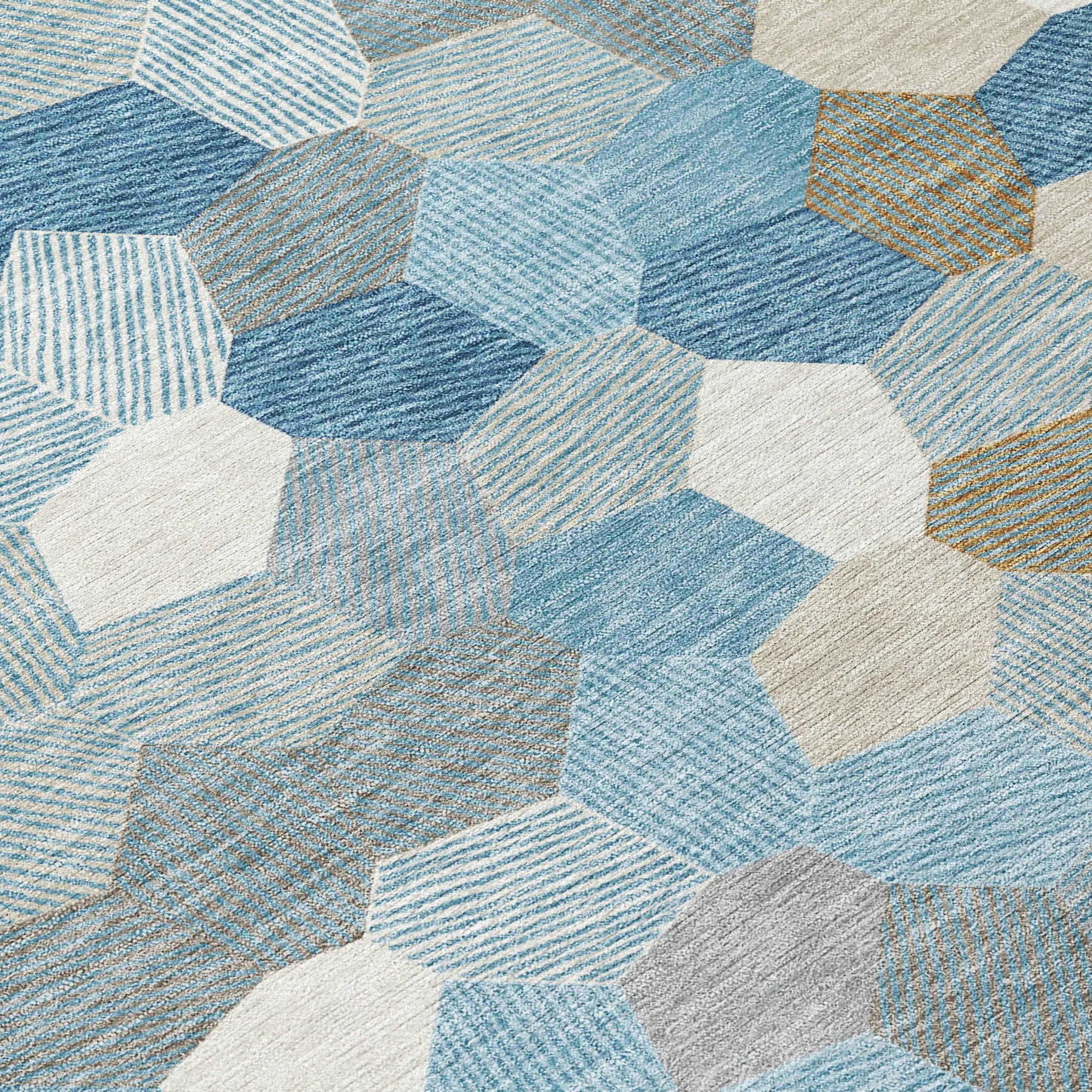 10' X 14' Teal Blue And Ivory Geometric Washable Indoor Outdoor Area Rug Homeroots Outdoor
