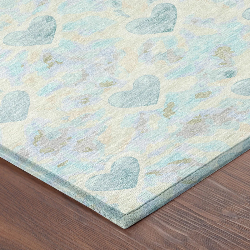 10' X 14' Teal Blue And Ivory Geometric Washable Indoor Outdoor Area Rug Homeroots Outdoor