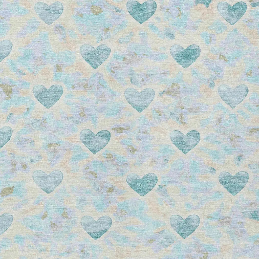 10' X 14' Teal Blue And Ivory Geometric Washable Indoor Outdoor Area Rug Homeroots Outdoor
