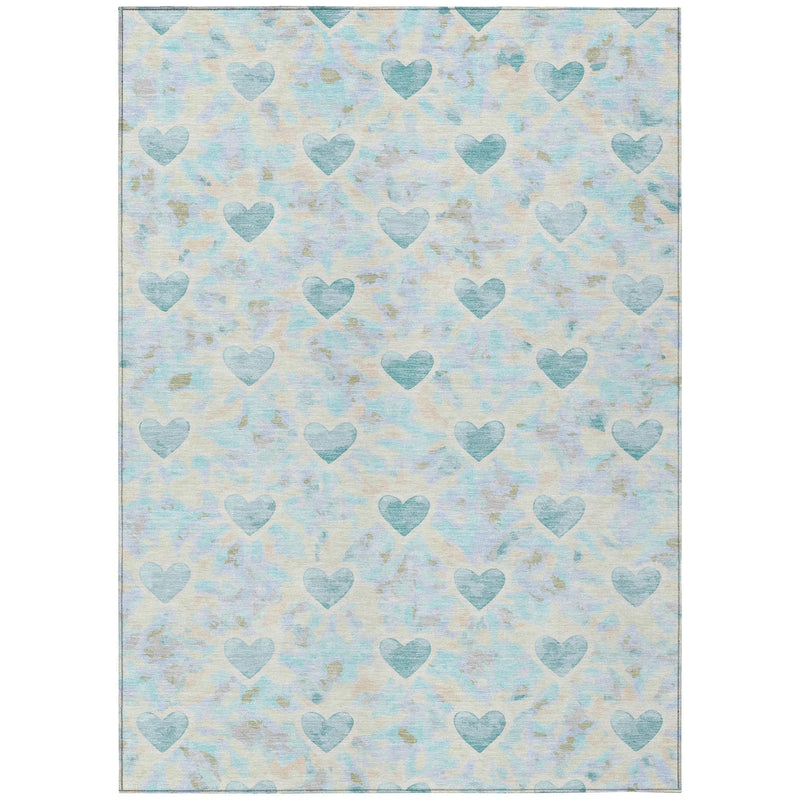 10' X 14' Teal Blue And Ivory Geometric Washable Indoor Outdoor Area Rug Homeroots Outdoor