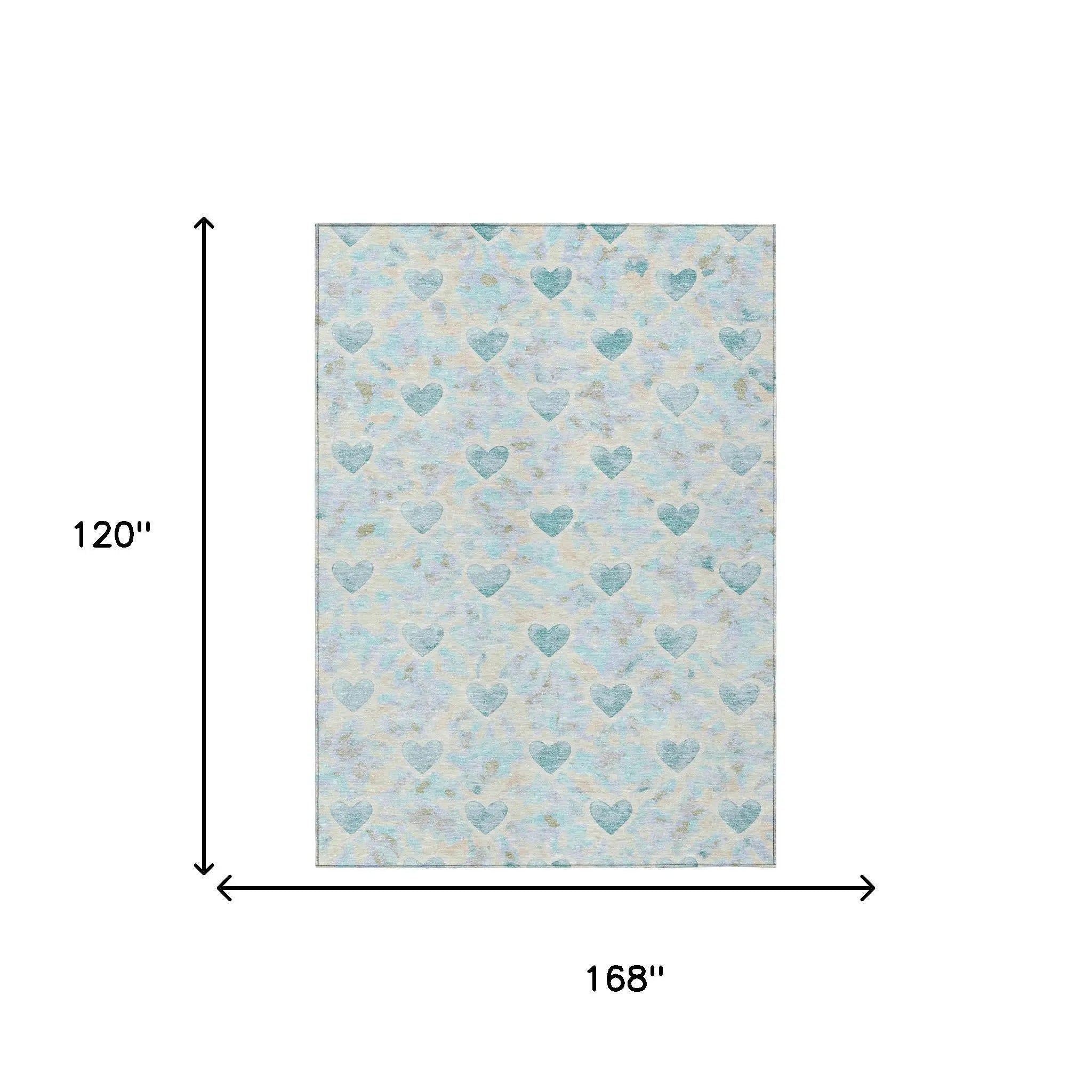 10' X 14' Teal Blue And Ivory Geometric Washable Indoor Outdoor Area Rug Homeroots Outdoor