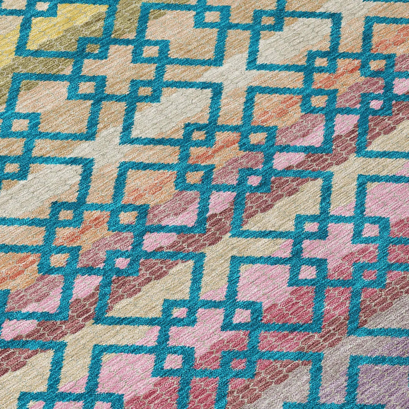10' X 14' Teal Blue And Ivory Striped Washable Indoor Outdoor Area Rug Homeroots Outdoor