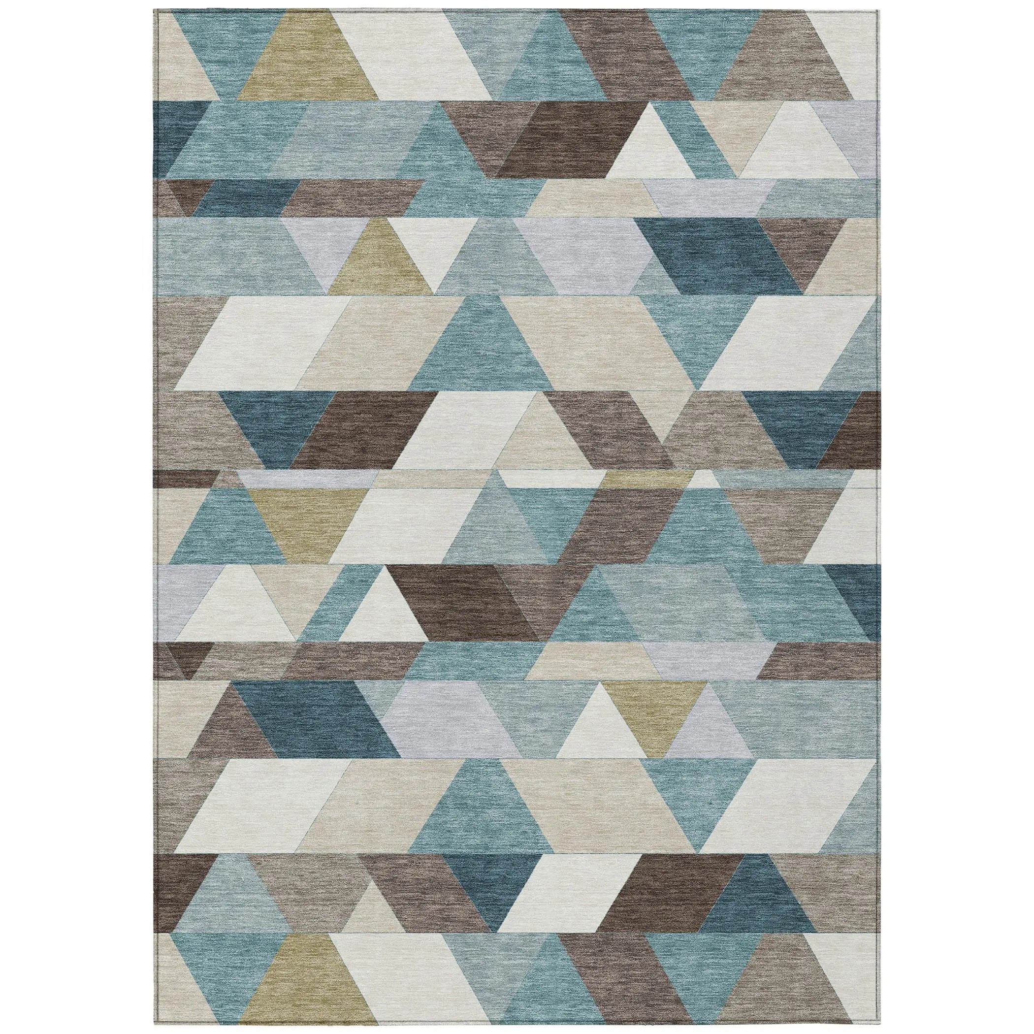 10' X 14' Teal Blue And Pale Aqua Geometric Washable Indoor Outdoor Area Rug Homeroots Outdoor