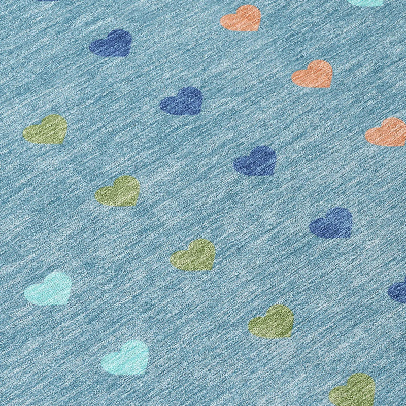 10' X 14' Teal Blue And Peach Geometric Washable Indoor Outdoor Area Rug Homeroots Outdoor