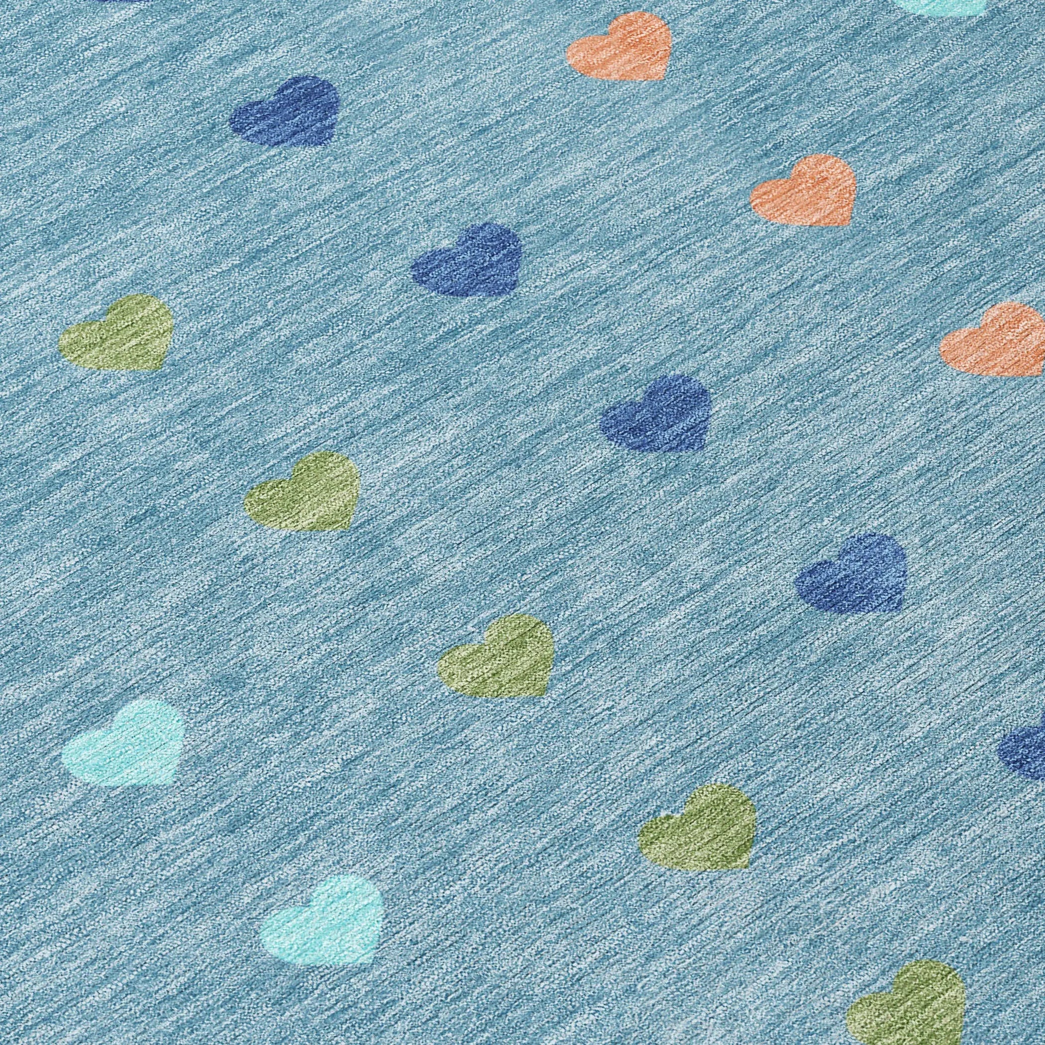 10' X 14' Teal Blue And Peach Geometric Washable Indoor Outdoor Area Rug Homeroots Outdoor