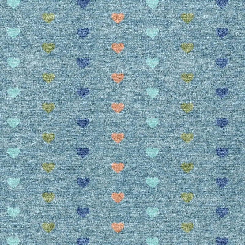 10' X 14' Teal Blue And Peach Geometric Washable Indoor Outdoor Area Rug Homeroots Outdoor