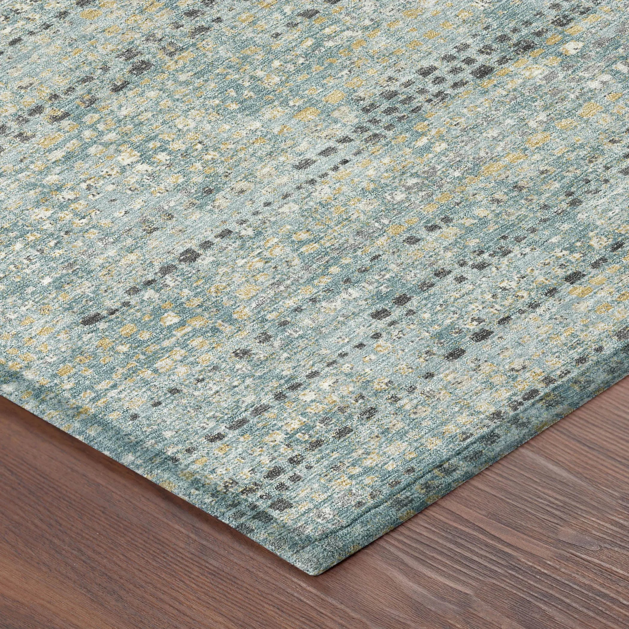 10' X 14' Teal Blue And Pewter Abstract Washable Indoor Outdoor Area Rug Homeroots Outdoor