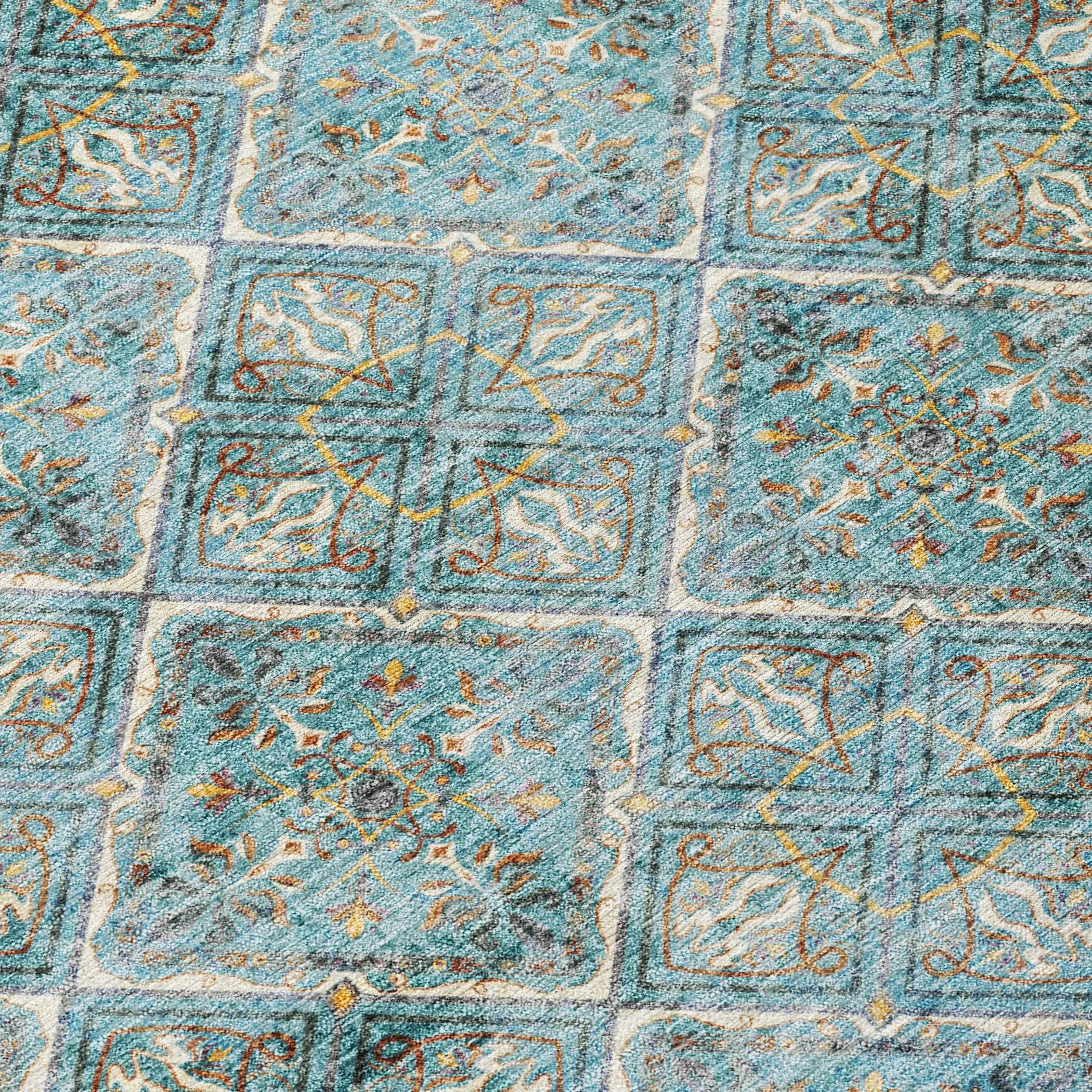 10' X 14' Teal Blue And Purple Geometric Washable Indoor Outdoor Area Rug Homeroots Outdoor