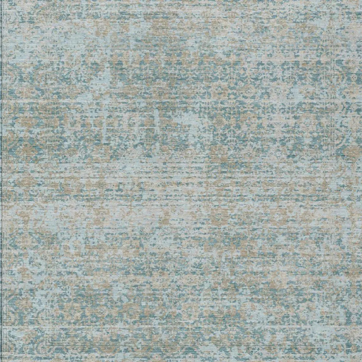 10' X 14' Teal Blue And Silver Abstract Washable Indoor Outdoor Area Rug Homeroots Outdoor