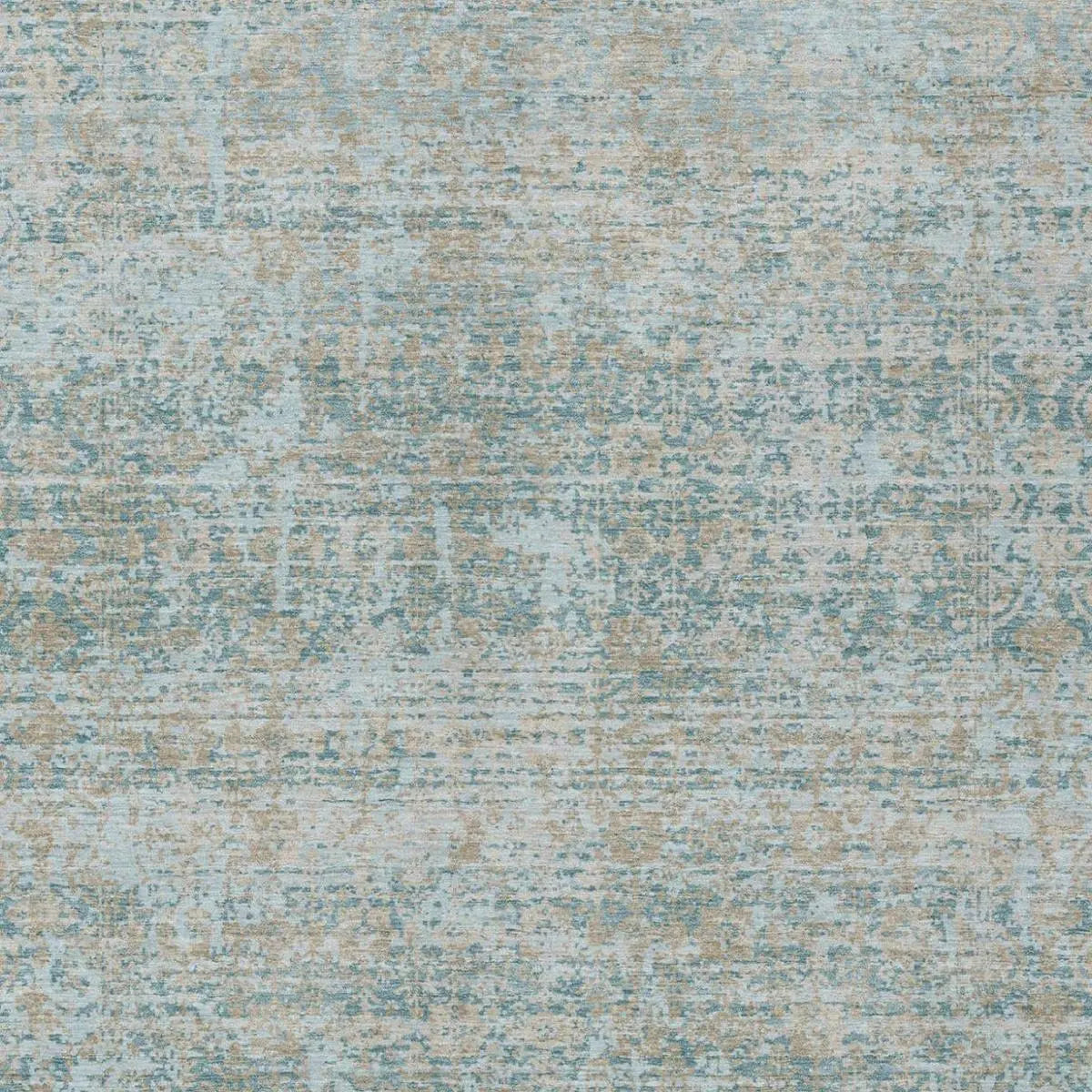 10' X 14' Teal Blue And Silver Abstract Washable Indoor Outdoor Area Rug Homeroots Outdoor