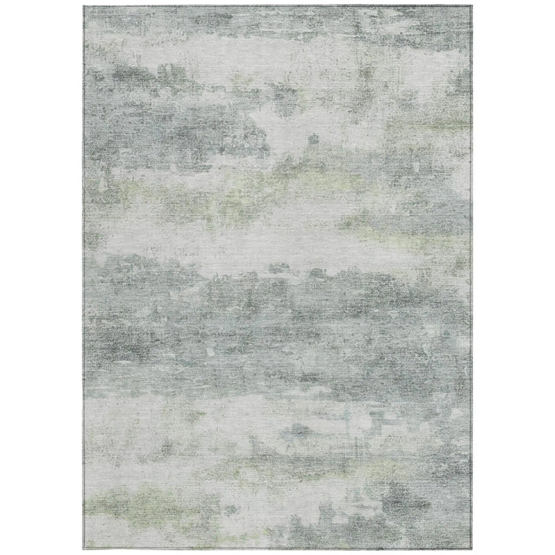 10' X 14' Teal Blue And Silver Abstract Washable Indoor Outdoor Area Rug Homeroots Outdoor
