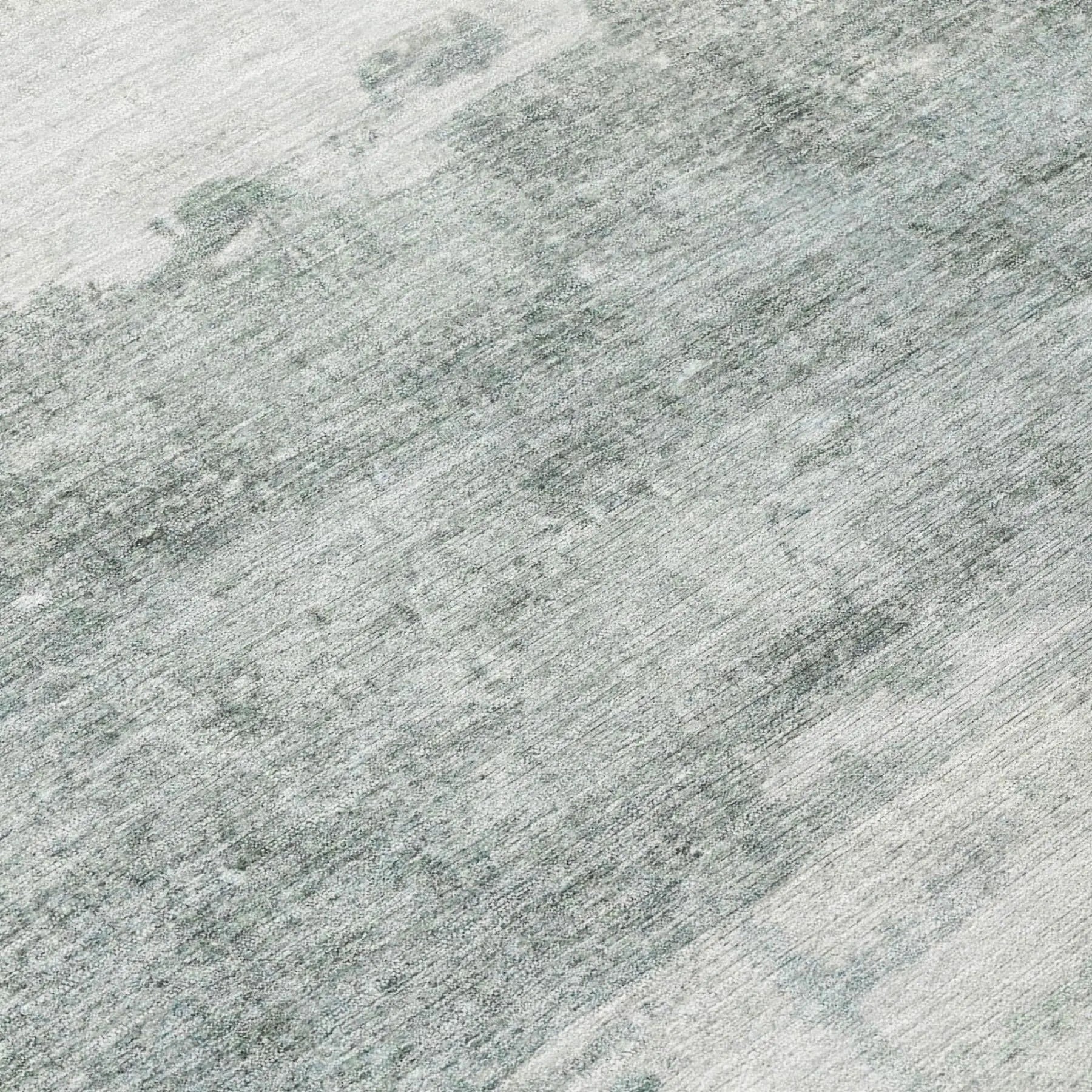 10' X 14' Teal Blue And Silver Abstract Washable Indoor Outdoor Area Rug Homeroots Outdoor