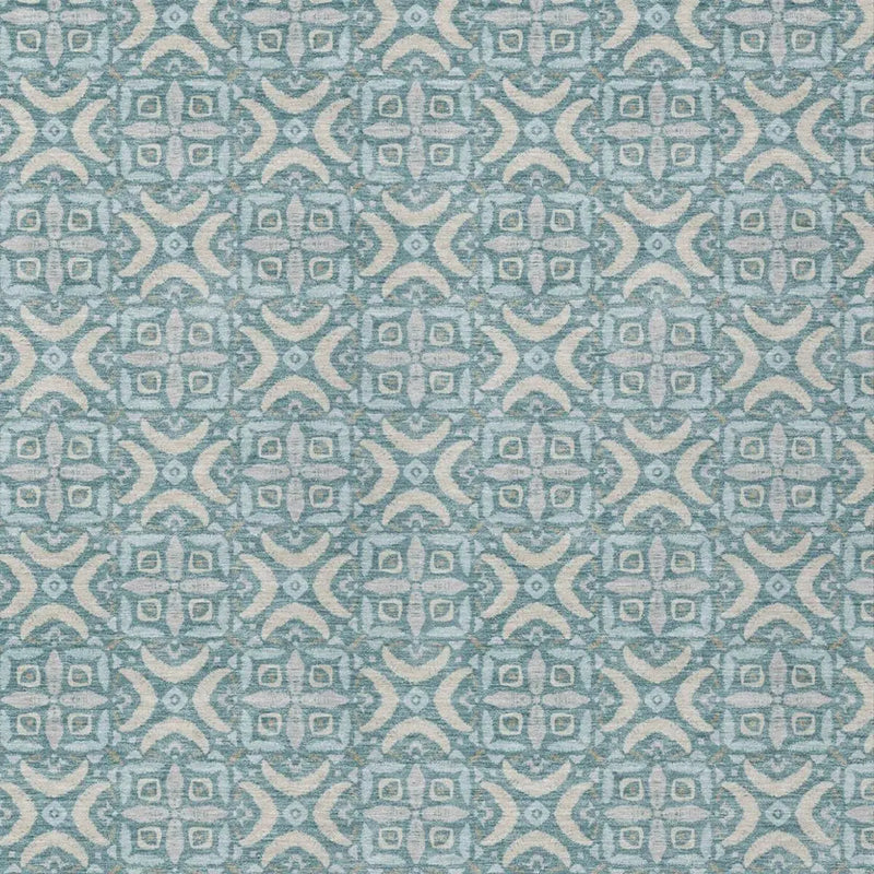10' X 14' Teal Blue And Silver Geometric Washable Indoor Outdoor Area Rug Homeroots Outdoor
