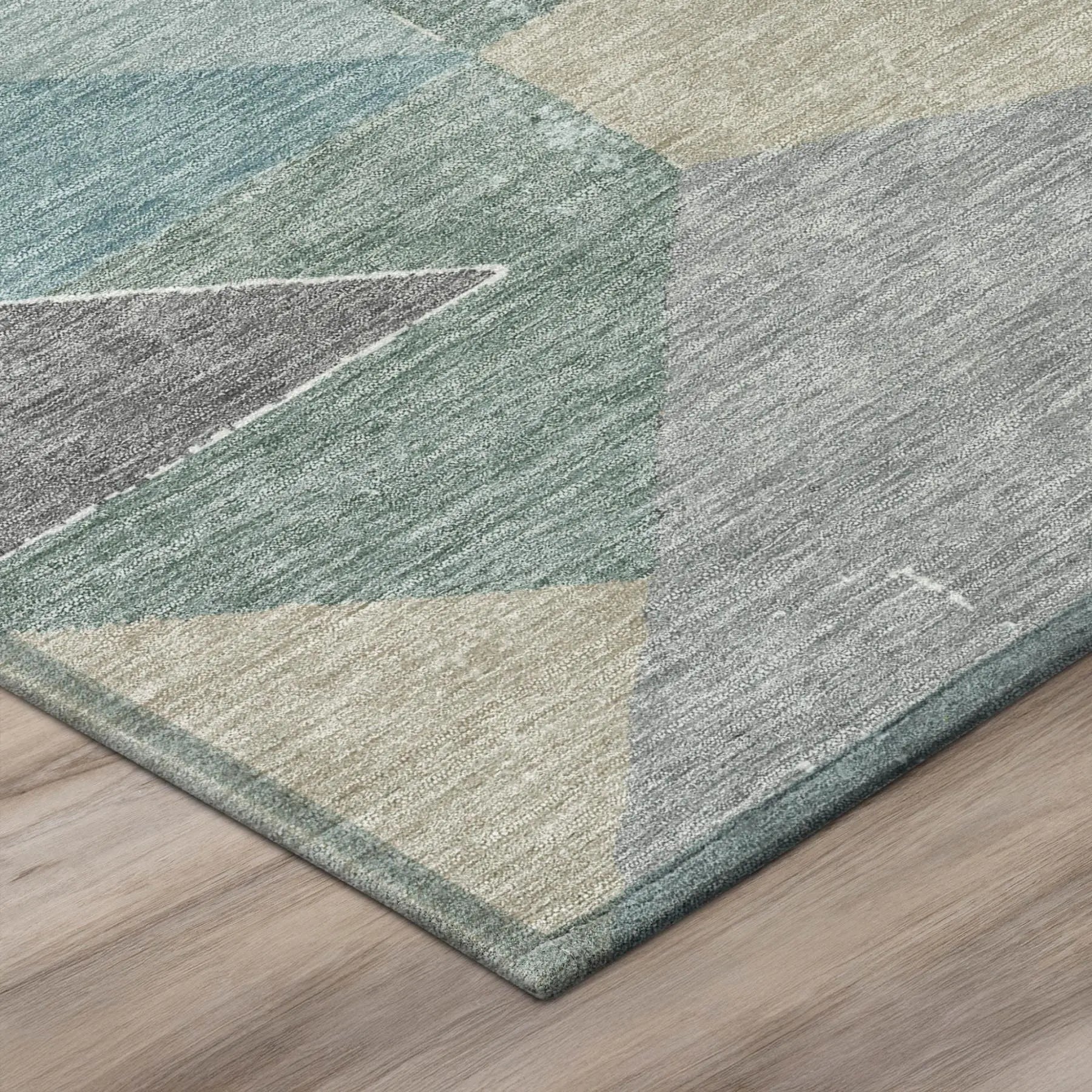 10' X 14' Teal Blue And Silver Geometric Washable Indoor Outdoor Area Rug Homeroots Outdoor