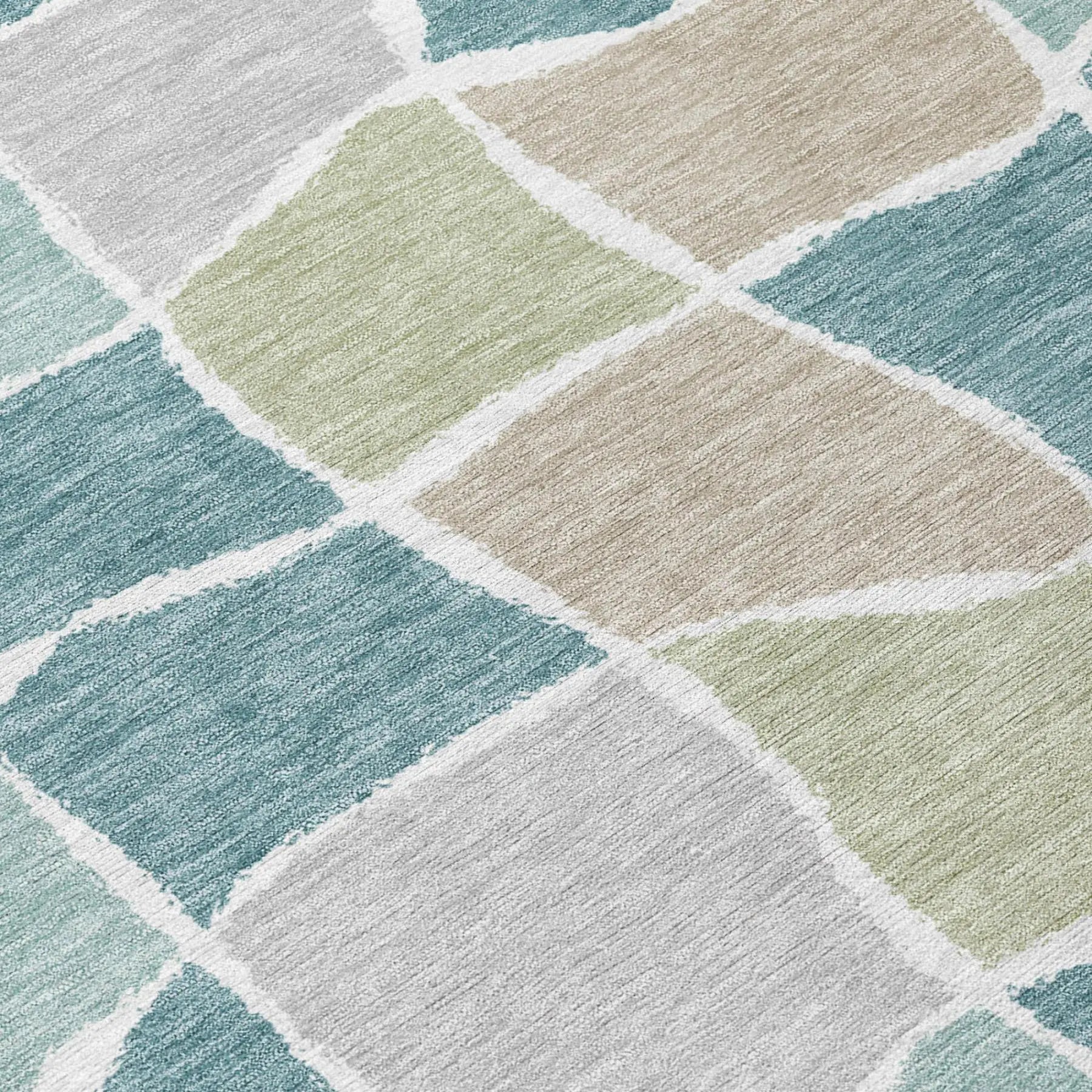 10' X 14' Teal Blue And Silver Geometric Washable Indoor Outdoor Area Rug Homeroots Outdoor