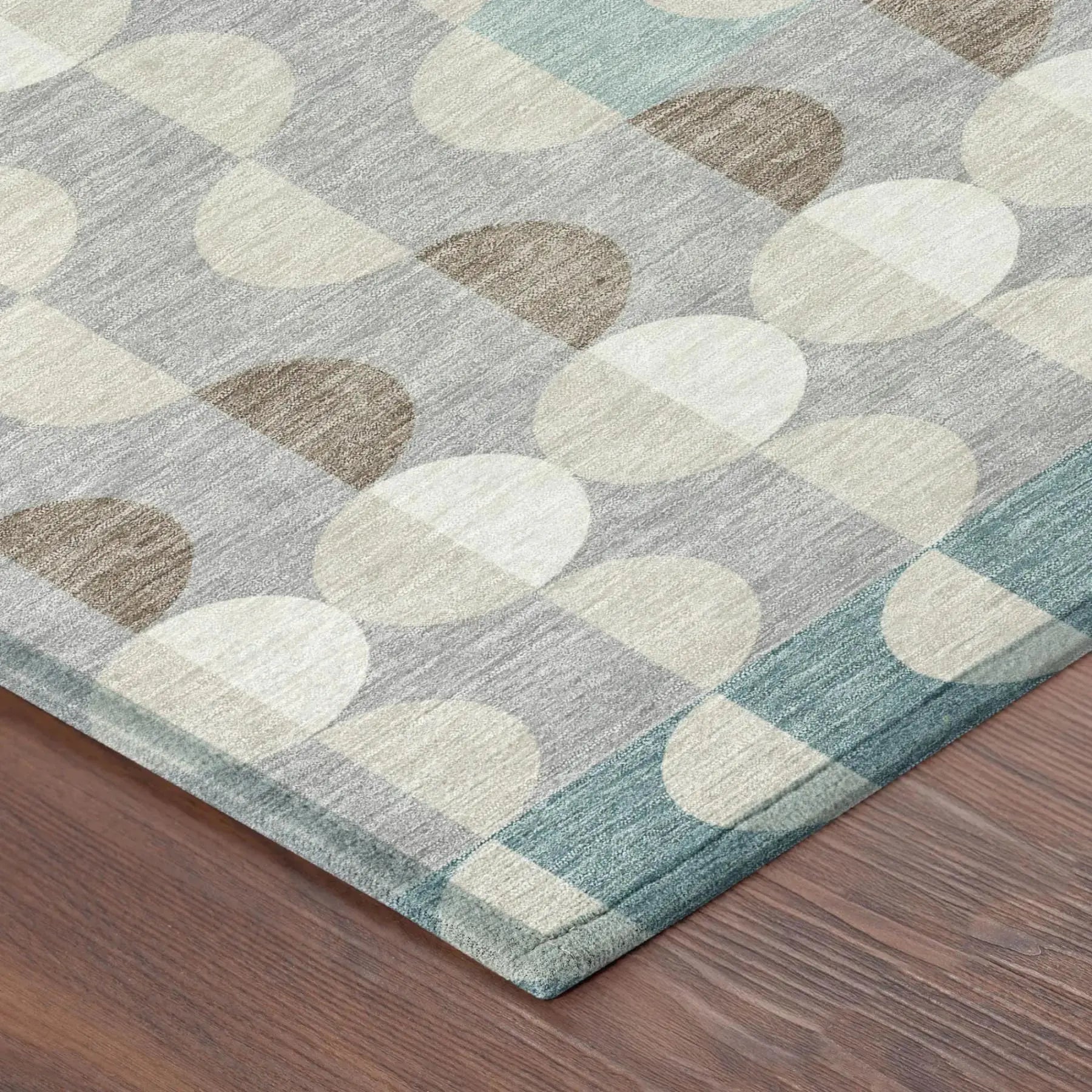 10' X 14' Teal Blue And Silver Geometric Washable Indoor Outdoor Area Rug Homeroots Outdoor