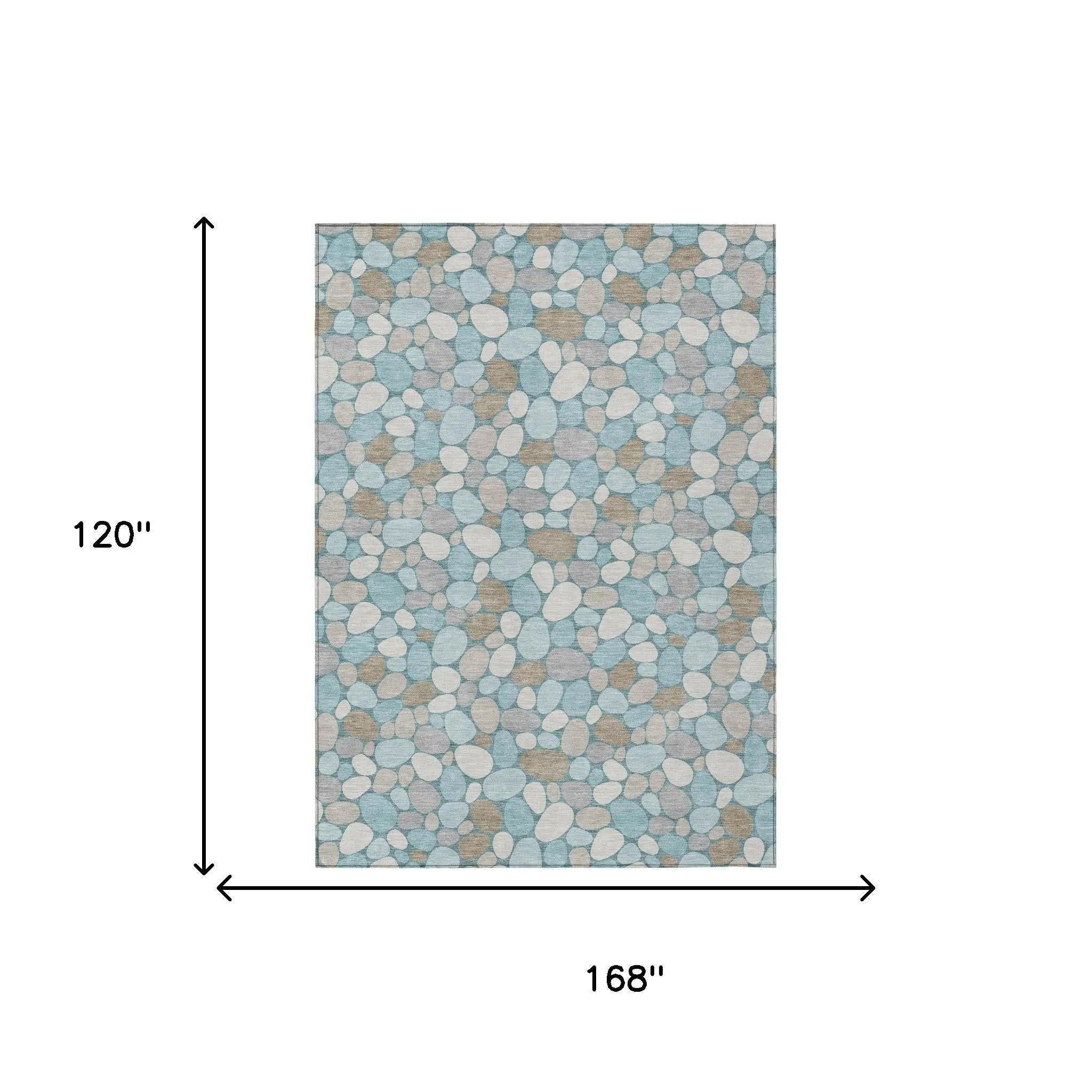 10' X 14' Teal Blue And Silver Geometric Washable Indoor Outdoor Area Rug Homeroots Outdoor