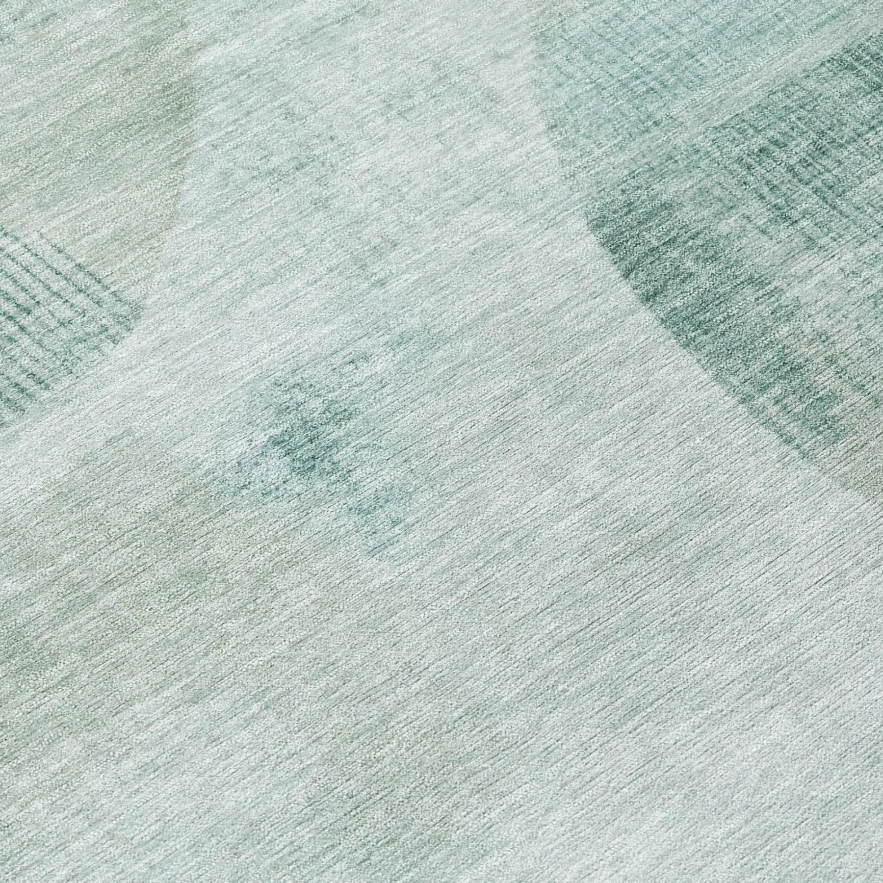 10' X 14' Teal Blue And Silver Geometric Washable Indoor Outdoor Area Rug Homeroots Outdoor