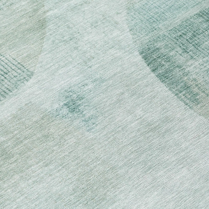 10' X 14' Teal Blue And Silver Geometric Washable Indoor Outdoor Area Rug Homeroots Outdoor