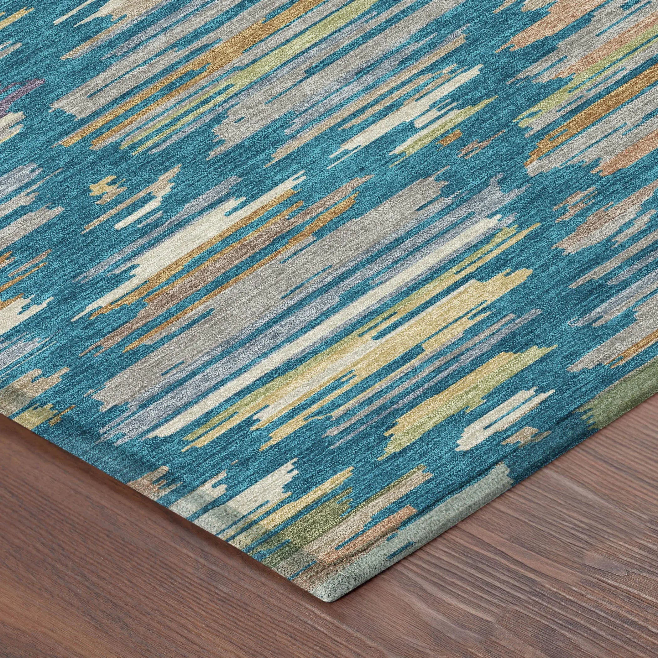 10' X 14' Teal Blue And Silver Southwestern Washable Indoor Outdoor Area Rug Homeroots Outdoor