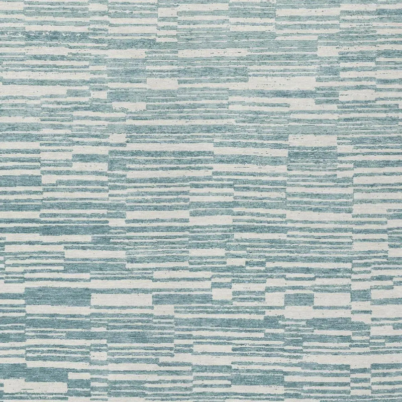 10' X 14' Teal Blue And Silver Striped Washable Indoor Outdoor Area Rug Homeroots Outdoor