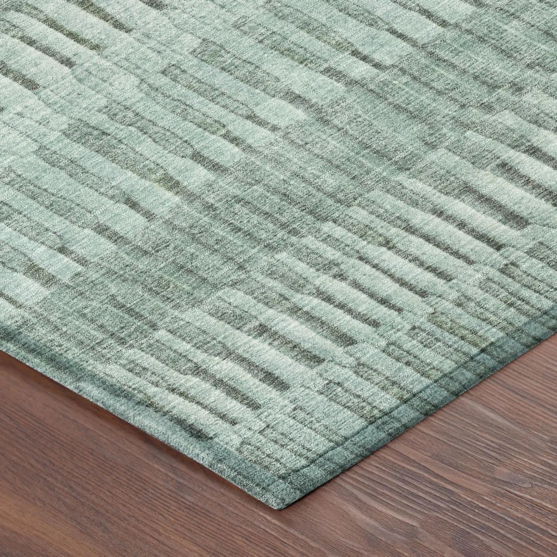 10' X 14' Teal Blue And Silver Striped Washable Indoor Outdoor Area Rug Homeroots Outdoor
