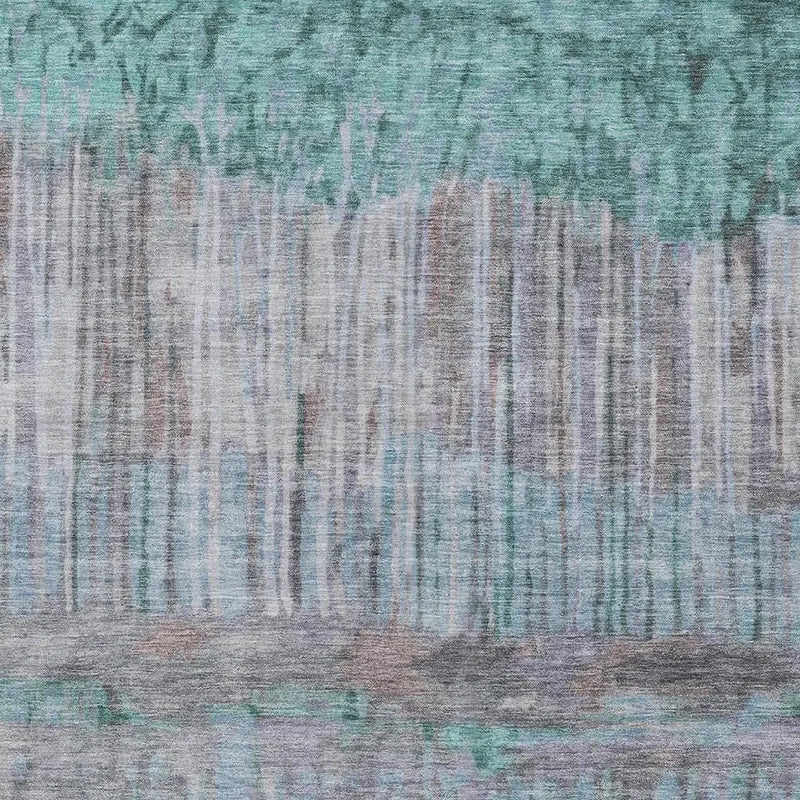 10' X 14' Teal Blue And Taupe Abstract Washable Indoor Outdoor Area Rug Homeroots Outdoor