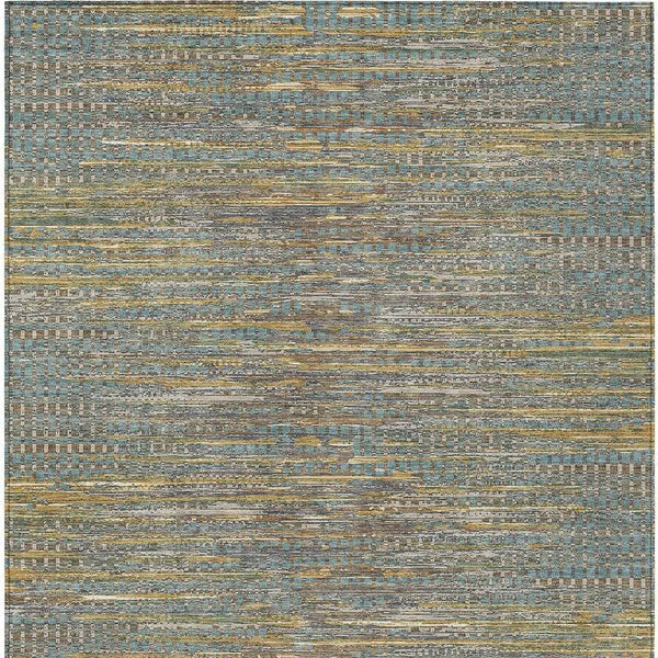 10' X 14' Teal Blue And Taupe Abstract Washable Indoor Outdoor Area Rug Homeroots Outdoor