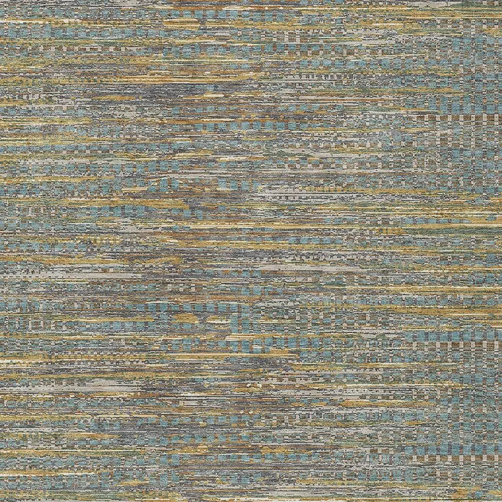 10' X 14' Teal Blue And Taupe Abstract Washable Indoor Outdoor Area Rug Homeroots Outdoor