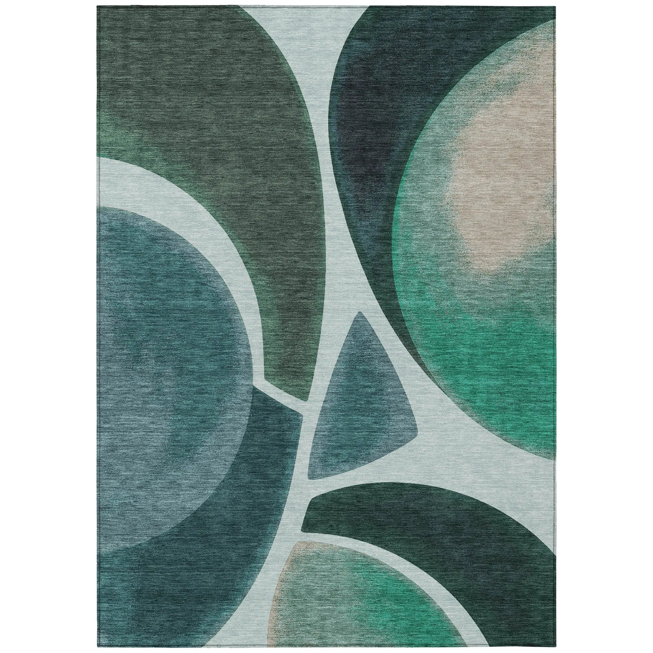 10' X 14' Teal Blue And Turquoise Abstract Washable Indoor Outdoor Area Rug Homeroots Outdoor