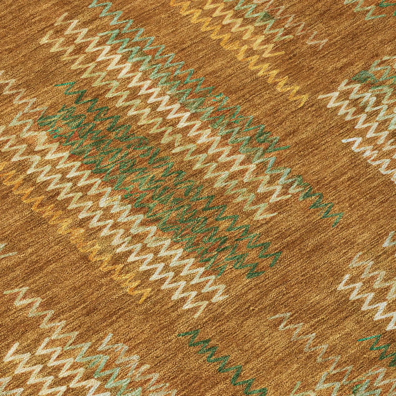 10' X 14' Terra Cotta And Brown Abstract Washable Indoor Outdoor Area Rug Homeroots Outdoor