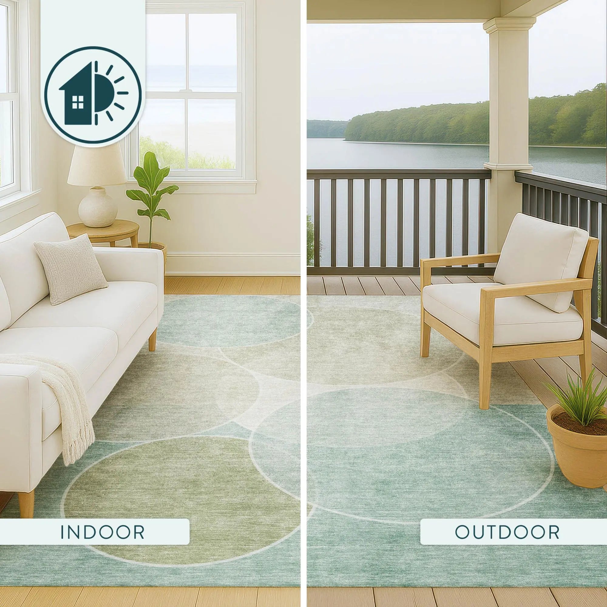 10' X 14' Turquoise And Teal Blue Geometric Washable Indoor Outdoor Area Rug Homeroots Outdoor