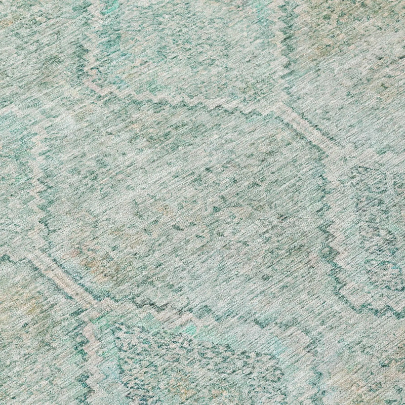 10' X 14' Turquoise And Teal Blue Geometric Washable Indoor Outdoor Area Rug Homeroots Outdoor
