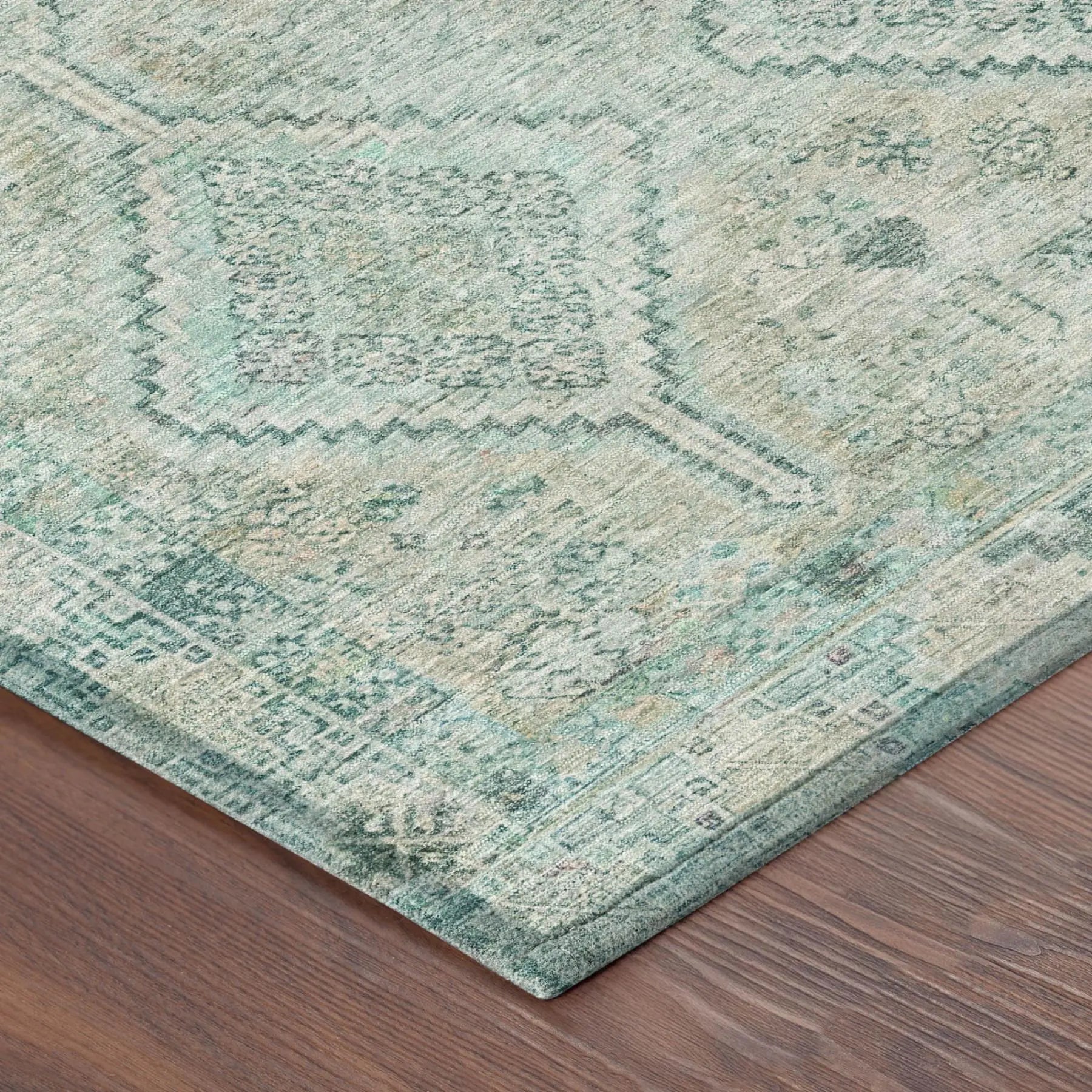 10' X 14' Turquoise And Teal Blue Geometric Washable Indoor Outdoor Area Rug Homeroots Outdoor