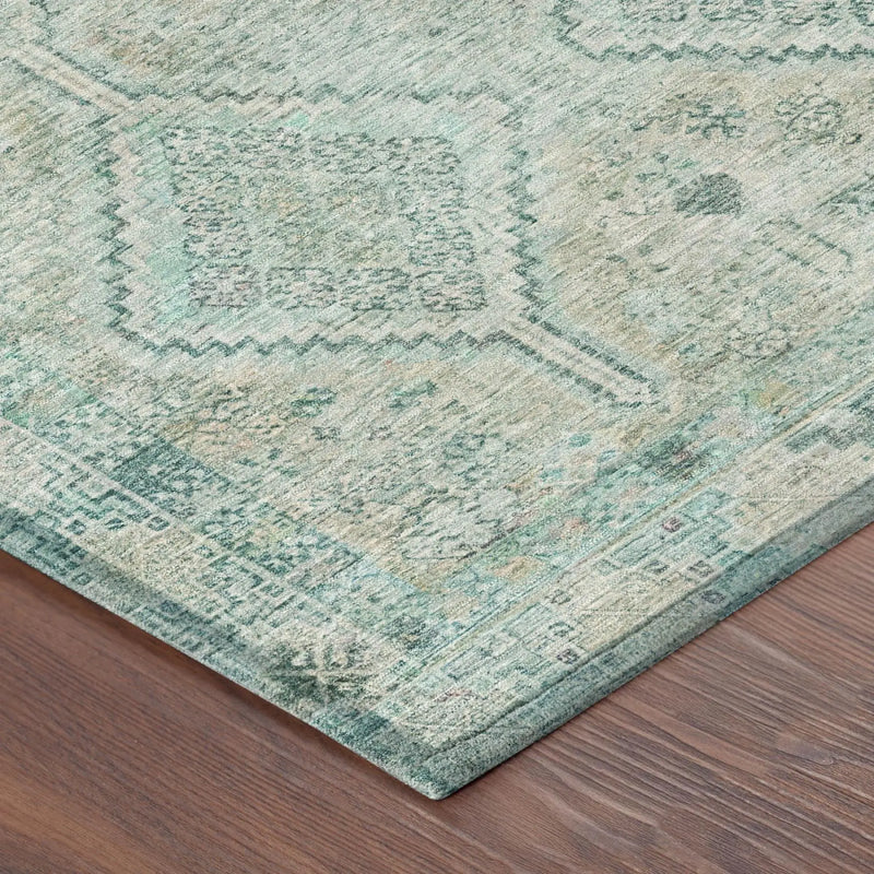 10' X 14' Turquoise And Teal Blue Geometric Washable Indoor Outdoor Area Rug Homeroots Outdoor