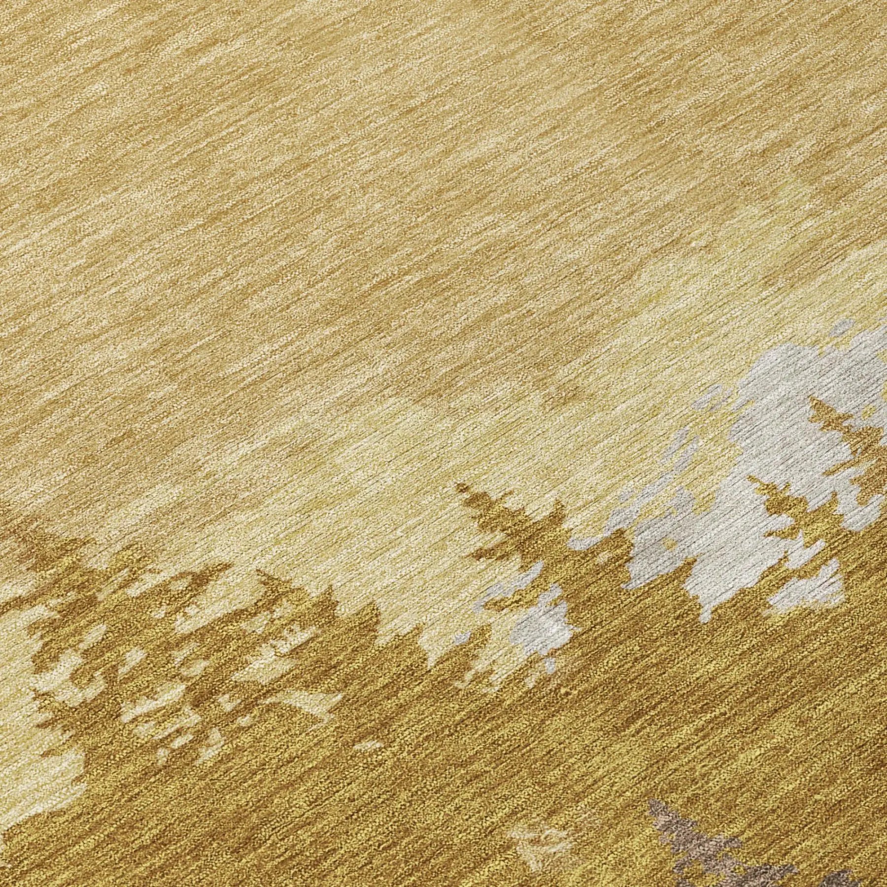 10' X 14' Walnut And Gold Floral Washable Indoor Outdoor Area Rug Homeroots Outdoor