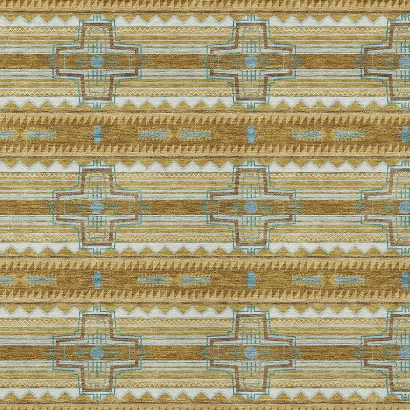 10' X 14' Walnut And Graphite Tribal Washable Indoor Outdoor Area Rug Homeroots Outdoor