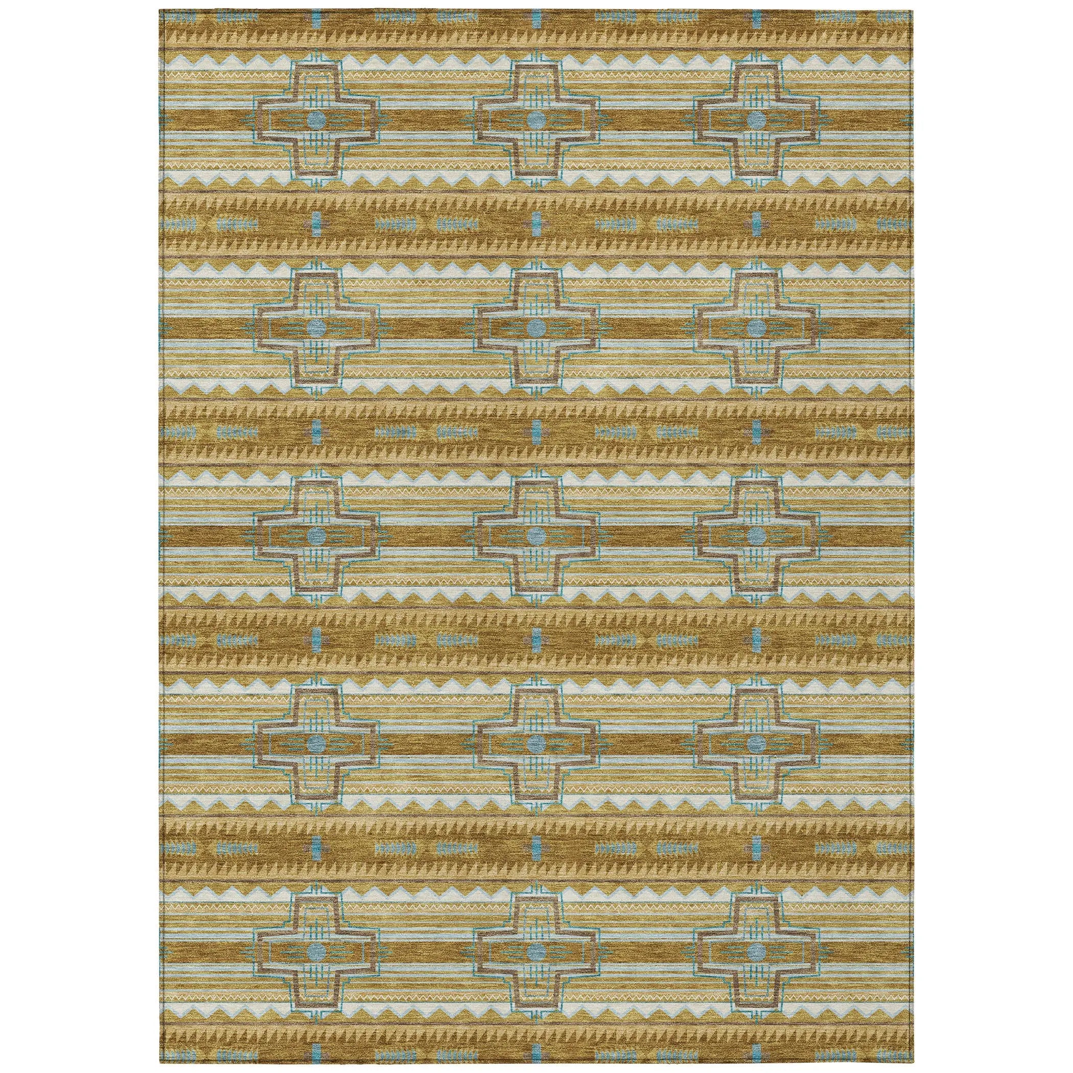 10' X 14' Walnut And Graphite Tribal Washable Indoor Outdoor Area Rug Homeroots Outdoor