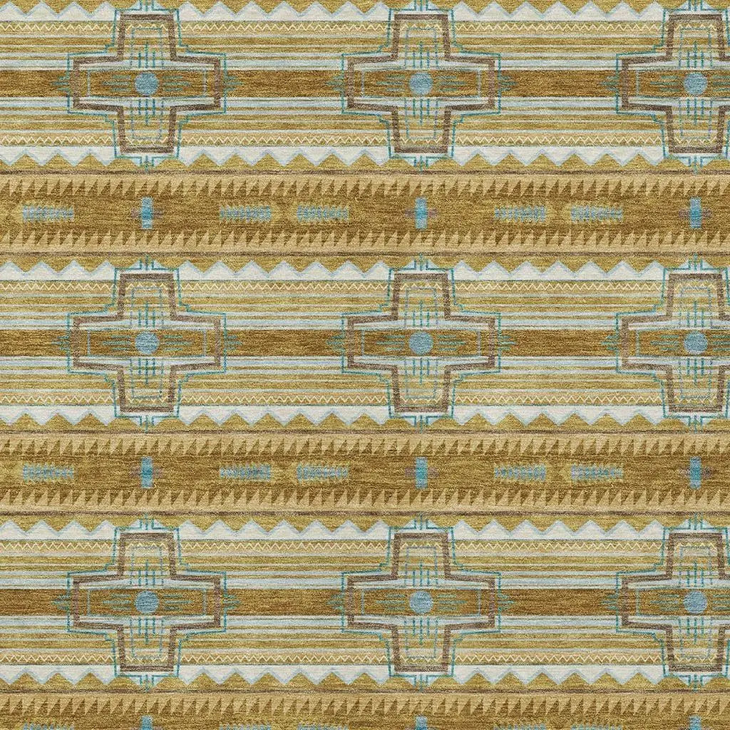 10' X 14' Walnut And Graphite Tribal Washable Indoor Outdoor Area Rug Homeroots Outdoor
