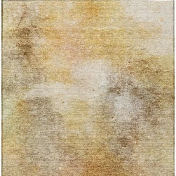 10' X 14' Wheat And Gold Abstract Washable Indoor Outdoor Area Rug Homeroots Outdoor