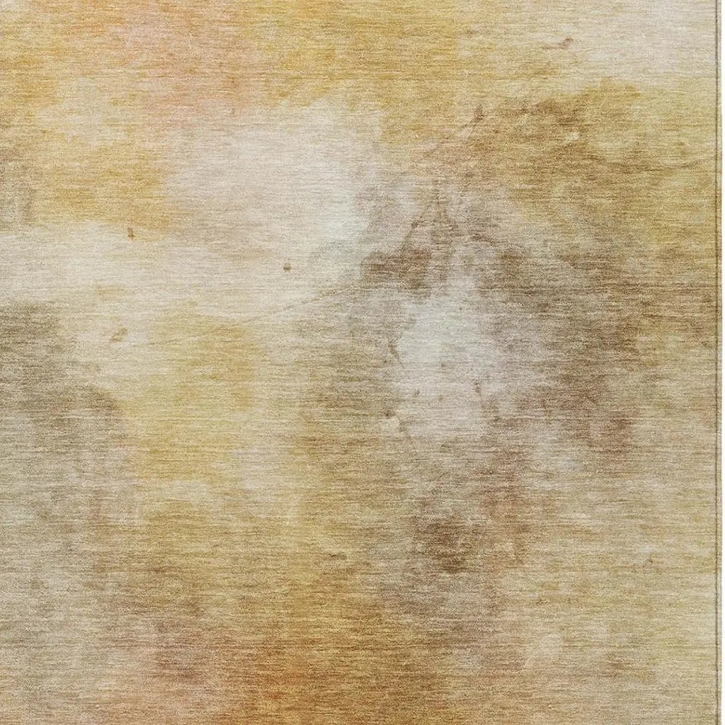 10' X 14' Wheat And Gold Abstract Washable Indoor Outdoor Area Rug Homeroots Outdoor