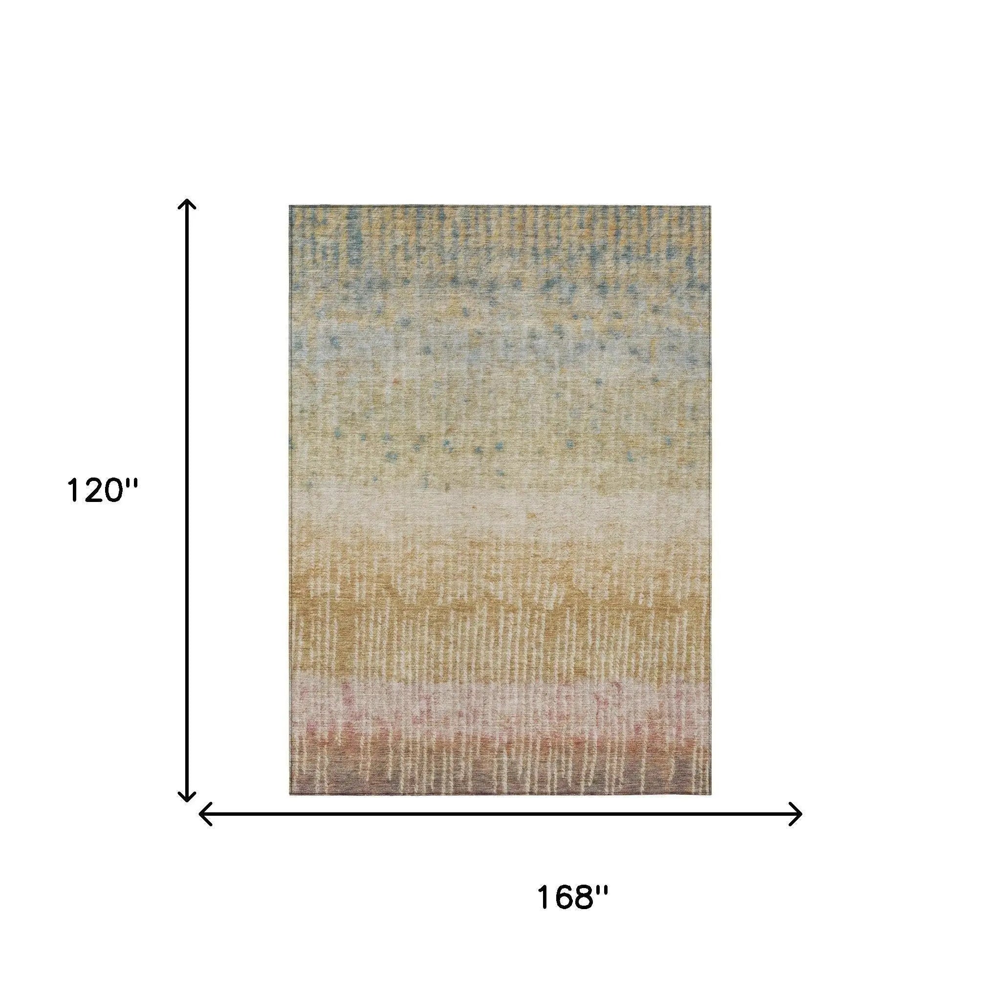 10' X 14' Wheat And Gold Abstract Washable Indoor Outdoor Area Rug Homeroots Outdoor