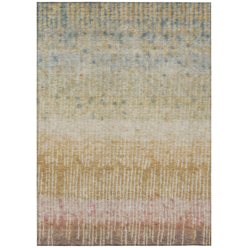 10' X 14' Wheat And Gold Abstract Washable Indoor Outdoor Area Rug Homeroots Outdoor