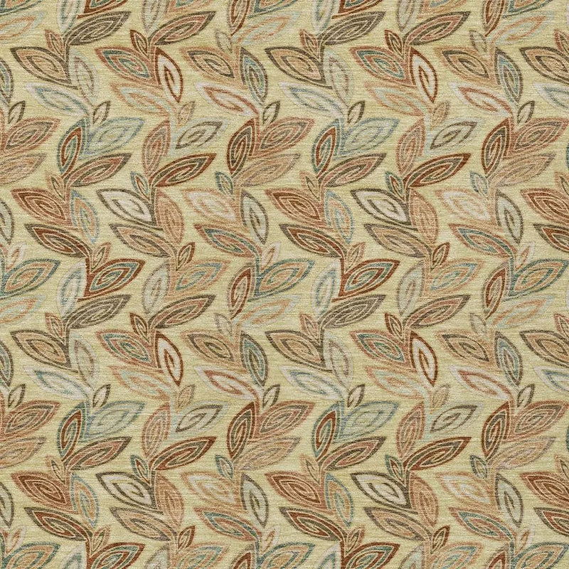 10' X 14' Wheat And Gold Botanical Leaves Washable Indoor Outdoor Area Rug Homeroots Outdoor