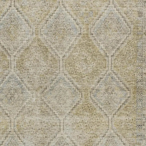 10' X 14' Wheat And Gold Geometric Washable Indoor Outdoor Area Rug Homeroots Outdoor