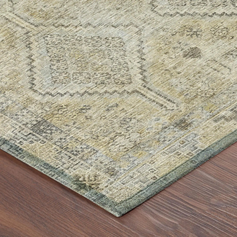 10' X 14' Wheat And Gold Geometric Washable Indoor Outdoor Area Rug Homeroots Outdoor