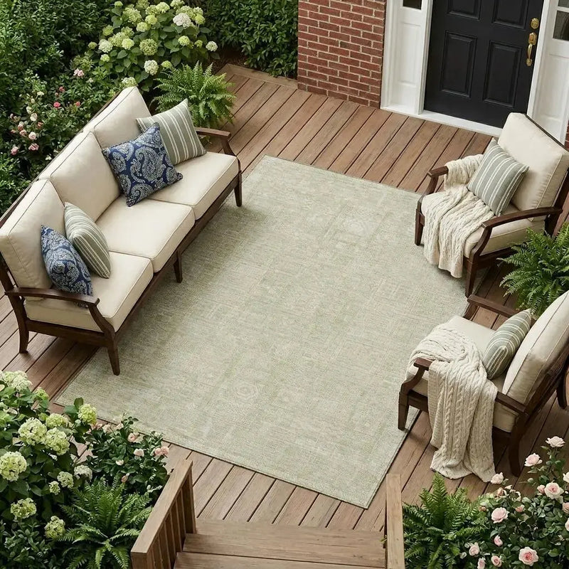 10' X 14' Wheat And Gold Oriental Washable Indoor Outdoor Area Rug Homeroots Outdoor