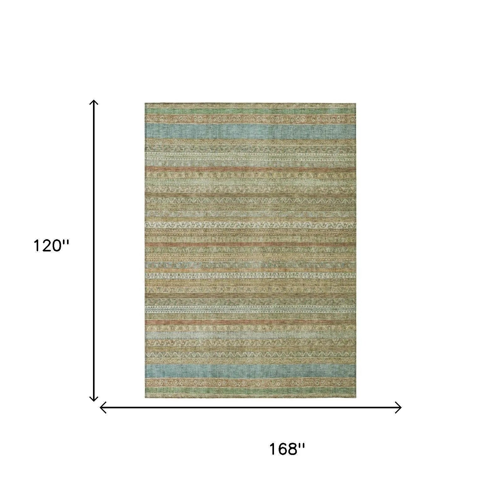 10' X 14' Wheat And Gold Striped Washable Indoor Outdoor Area Rug Homeroots Outdoor